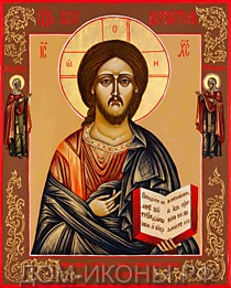 Икона "Господь Вседержитель" со свв: Петр, Феврония (Л.17*21.КД)