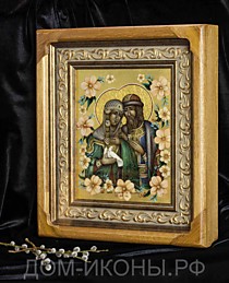 Икона "Свв. Благоверные Князь Петр и Княгиня Феврония" (Л.С.17*21.СТ)
