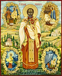 Икона "Св. Николай Чудотворец" со сценами жития (Л.С.29*35.АЮ)