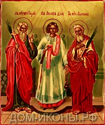Икона "Свв. Мученики Гурий, Самон и Авив" (Л.10*12.МС)