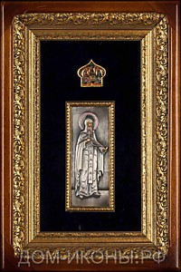 Икона "Св. Алексий Митрополит Московский" с Троицей в навершии (С.Ю.6,5*17.иЗ.КО)