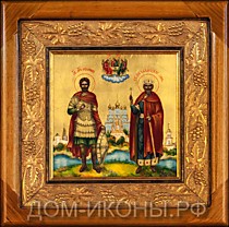 Икона "Свв. Мученик Евгений и Князь Владислав Сербишинский" (Л.С.16*16.иЗ)