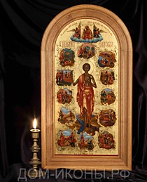 Икона мерная "Св. Преподобная Мария Египетская" со сценами жития (Л.С.26*55.ПА)