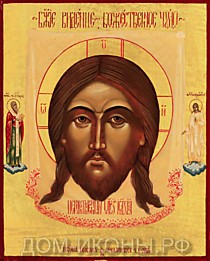 Икона "Спас Нерукотворенный" со свв: Николай, Ангел (Л.С.17*21.ПА)