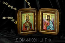Икона-складень ср. "Свв. Николай Чудотворец, Ангел Хранитель" (10*9,5.НЕ)