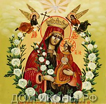 Икона Пресвятой Богородицы "Неувядаемый Цвет" (Л.С.8*8.Из)
