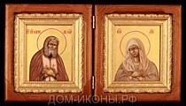 Венчальная пара: Св.Серафим Саровский и Пресвятая Богородица "Умиление" (Л.С.10*12.Из)