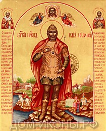Икона "Св. Преподобный Илия Муромец" с навершием (Л.С.17*21.иЗ)
