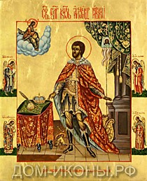 Икона "Св. Благоверный Князь Александр Невский" со свв. Архангелами (Л.С.17*21.КД)