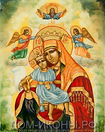 Икона Пресвятой Богородицы "Милующая (Достойно Есть)" (Л.СН.12*15.иЗ)