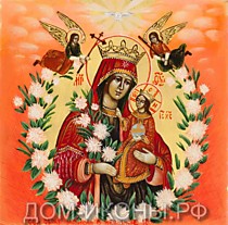 Икона Пресвятой Богородицы "Неувядаемый Цвет" (Л.С.8*8.Из)