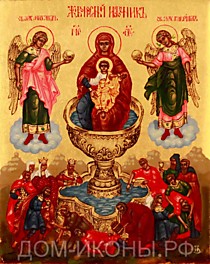 Икона Пресвятой Богородицы "Живоносный источник" с избр.свв. (Л.С.12*15.иЗ)