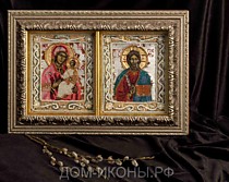 Венчальная пара: Господь Вседержитель и Пресвятая Богородица "Иверская" (Б.З.С.Бу.22*17.НЕ)