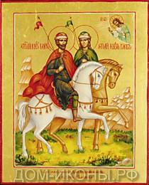 Икона "Свв. Страстотерпцы Борис и Глеб" (Л.С.17*21.иЗ)