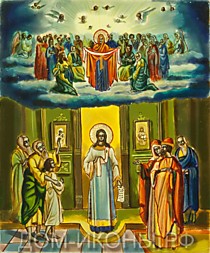 Икона "Покров Пресвятой Богородицы" (Л.10*12.МС)