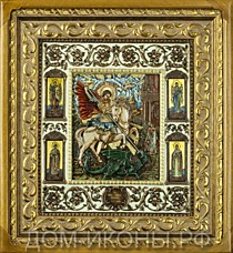 Икона "Святой Великомученик Георгий Победоносец" с избр.свв. (М.З.Ю.18*22.КД.СТ.КО)