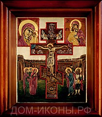 Икона "Св. Распятие" с образами Пресвятой Богородицы (Б.З.С.17*21.НЕ)